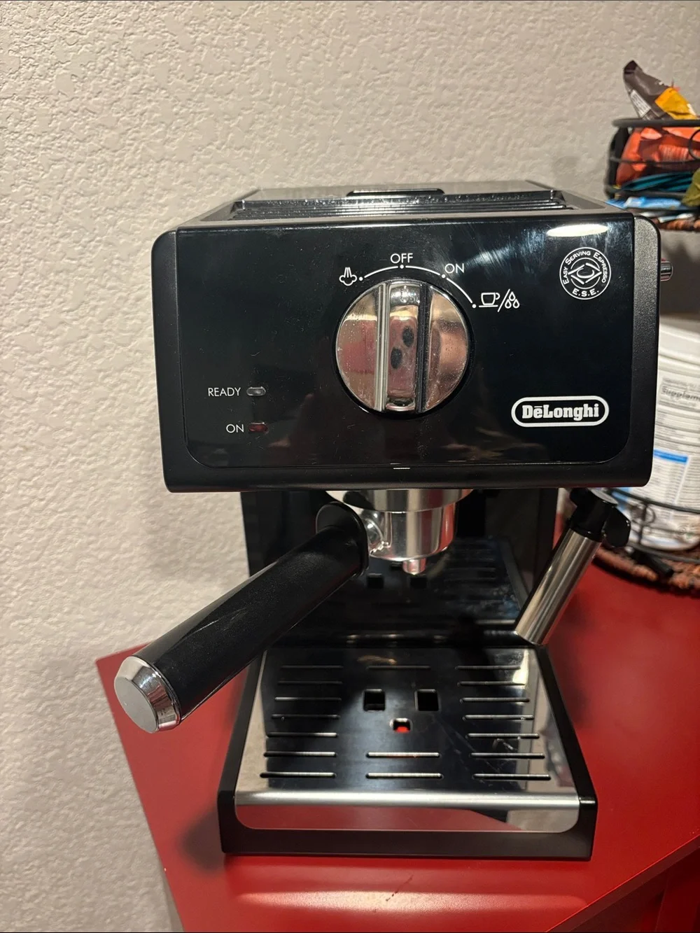 DeLonghi Black Espresso Machine with Steam Wand